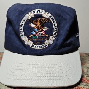 Navy and Beige Cap with Embroidered Logo